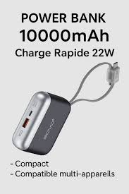 Mini Power Bank 10 000 mAh – Charge rapide et durable ( 22,5W ) pour tous téléphones