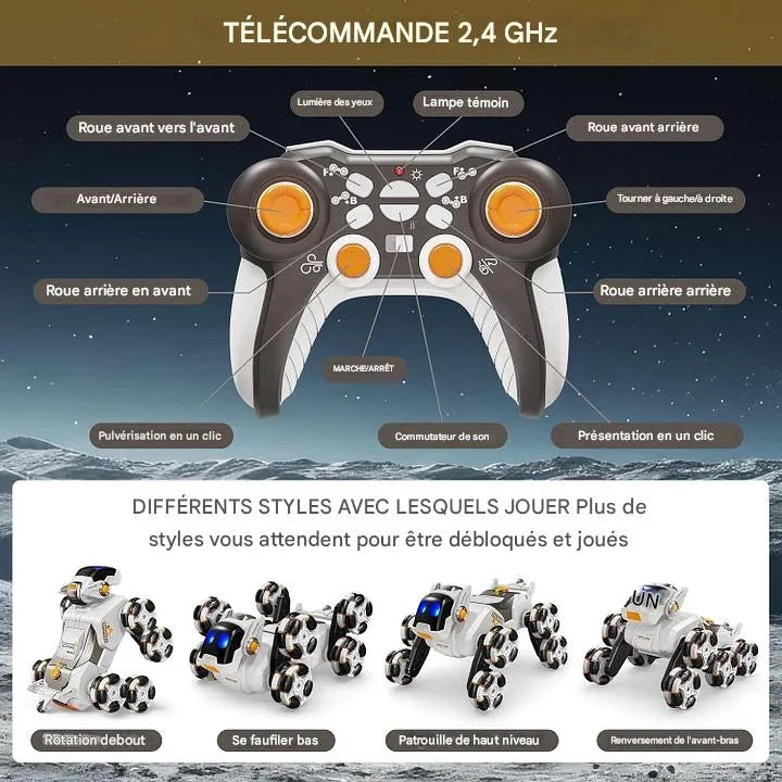 🚗 Voiture de Cascade Télécommandée 8WD — Robot Chien Intelligent RC