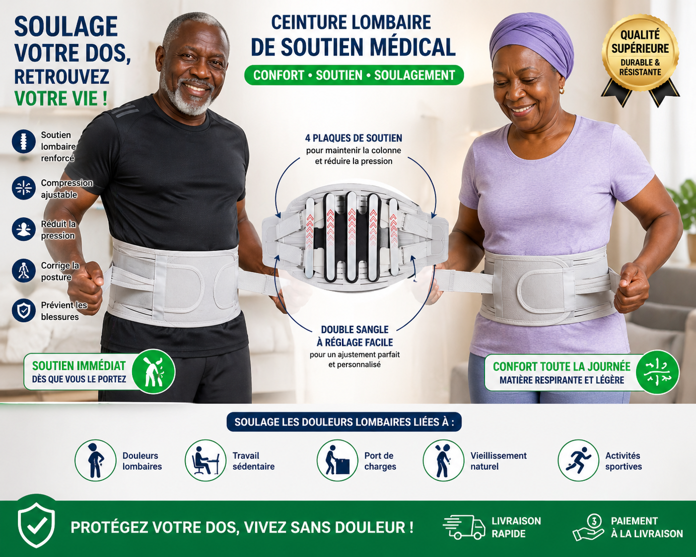 “Fini le mal de dos : le soutien lombaire qui change votre quotidien”