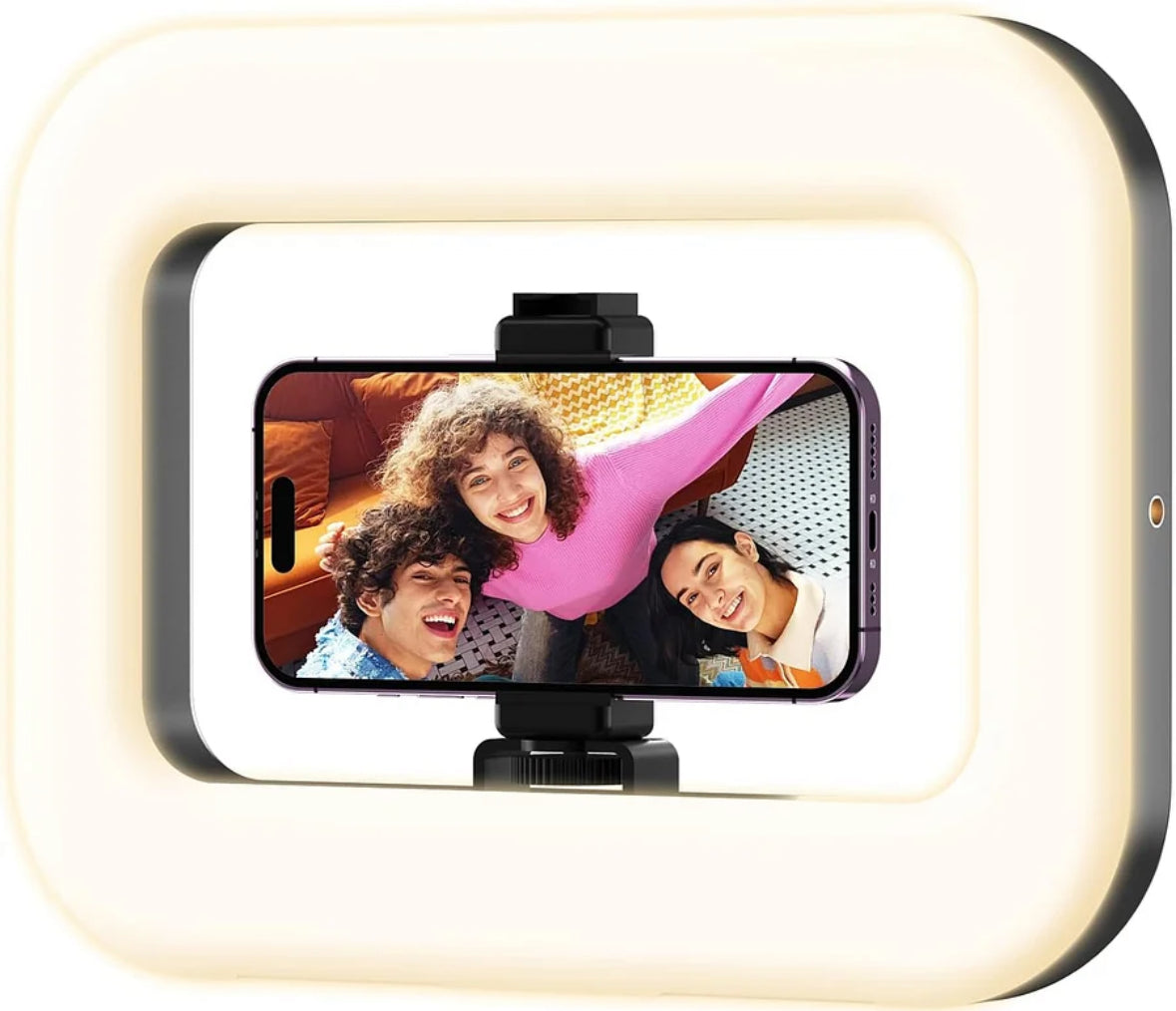 Ring Light Rectangulaire Sans Fil 4000 mAh + Support Téléphone