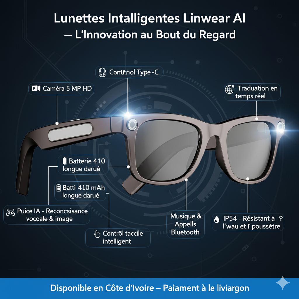 Lunettes Intelligentes Linwear AI — L’Innovation au Bout du Regard